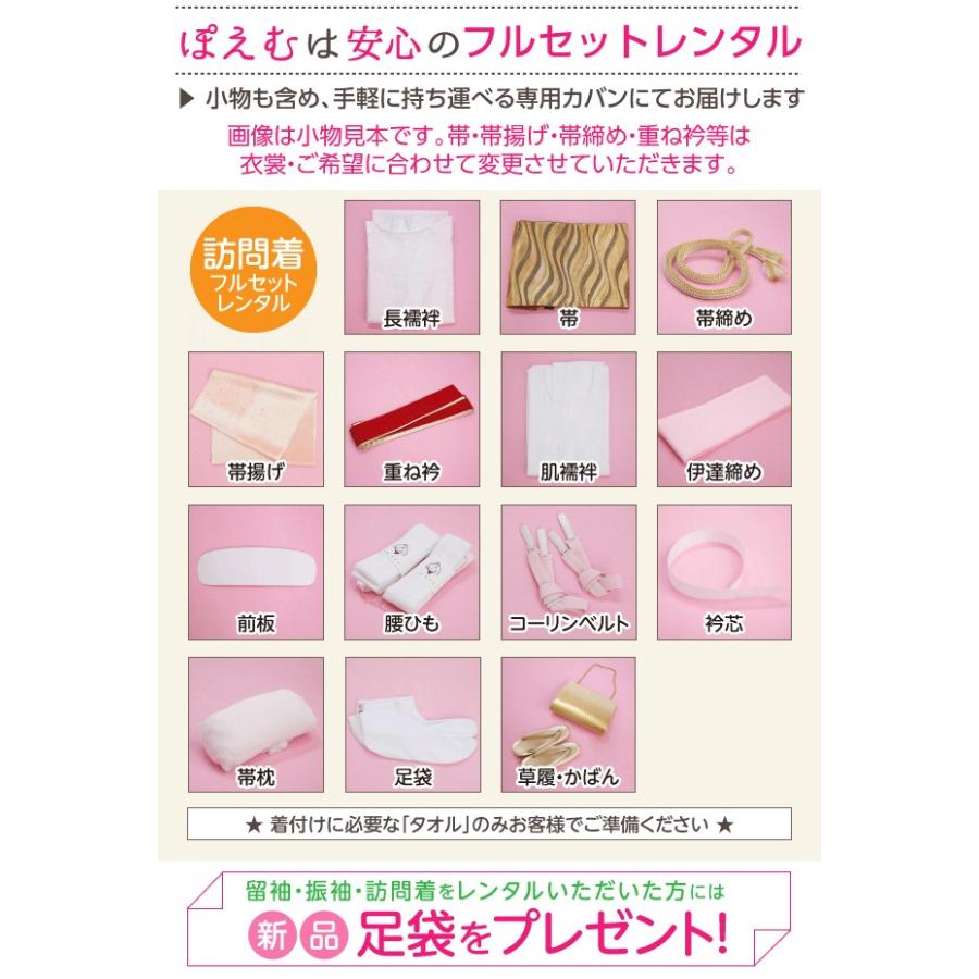 訪問着単品319▪︎ 卒業式　入学式　お宮参 貸衣裳ぽえむ 訪問着 レンタル 着物 結婚式 入学式 卒業式 お宮参り