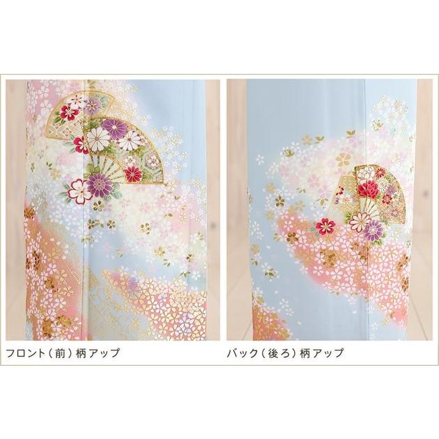 色留袖レンタル it040 パステル水色に扇彩の華/結婚式/式典/母親/親族