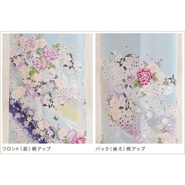 色留袖レンタル it046 京友禅手描き「桃山小袖」水色絢爛慶びの薔薇