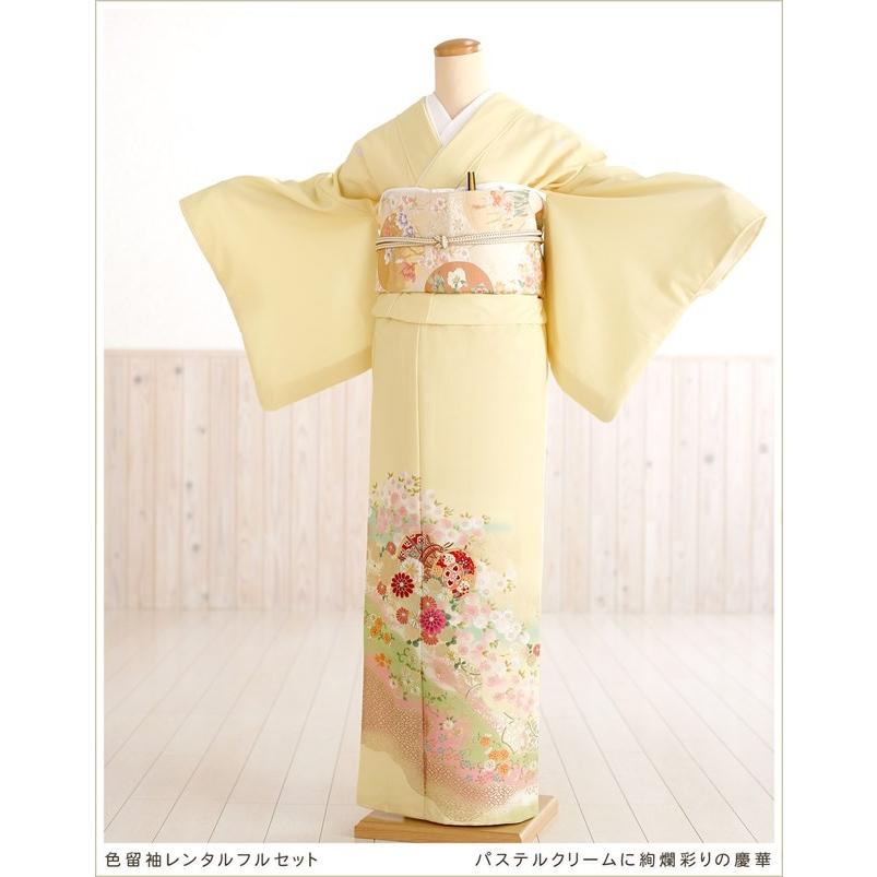 色留袖 レンタル 五つ紋 結婚式 it062 色留袖フルセット 式典 母親