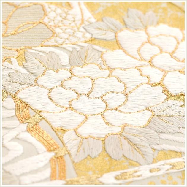 色留袖＊袷着物 刺繍 梅模様 背紋有 灰色 正絹 入学卒業式結婚式 3SC4 中古） 色留袖 濃グレー フォーマル ちりめん 染め金駒刺繍 金彩 鳳凰