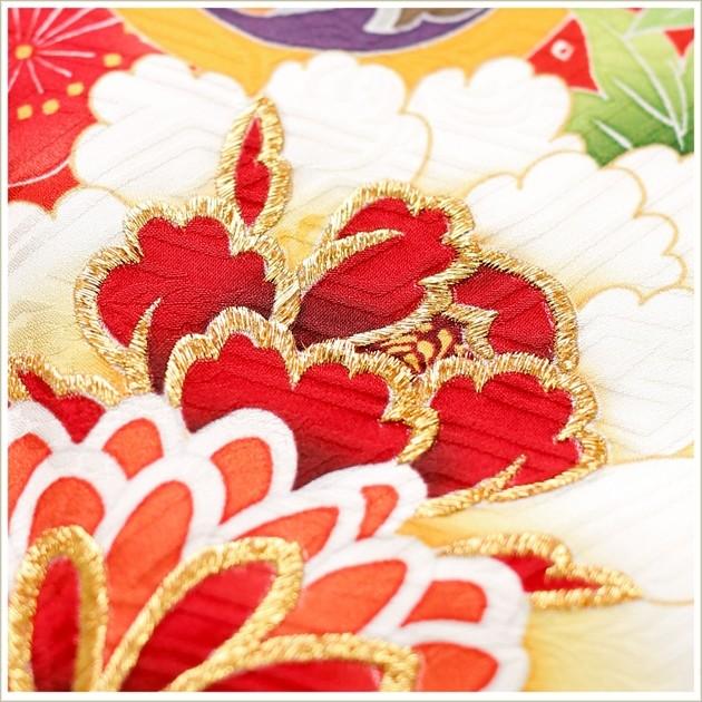 7歳 女の子 七五三 正絹 着物レンタル j7286 フルセット 753 子供着物