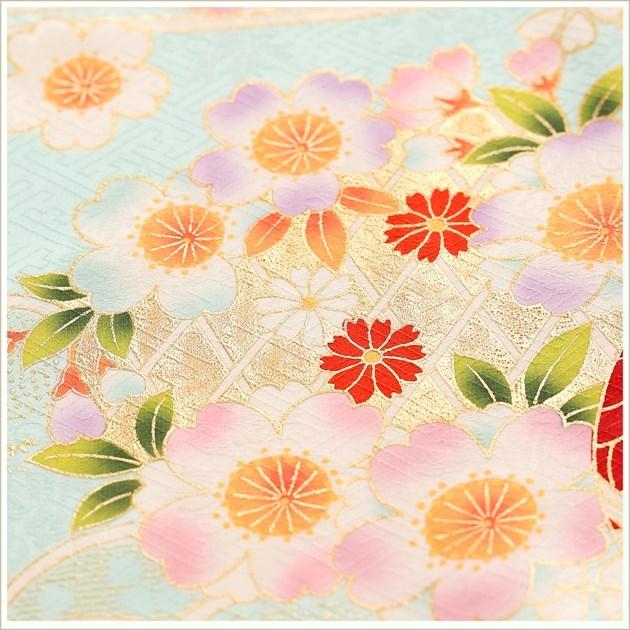 7歳 女の子 七五三 正絹 着物レンタル j7331 フルセット 上質 753 子供