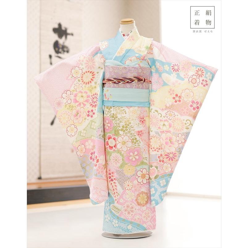 RK550子供着物7歳前後用着丈132センチ裄丈57センチ正絹綺麗美品 【公式