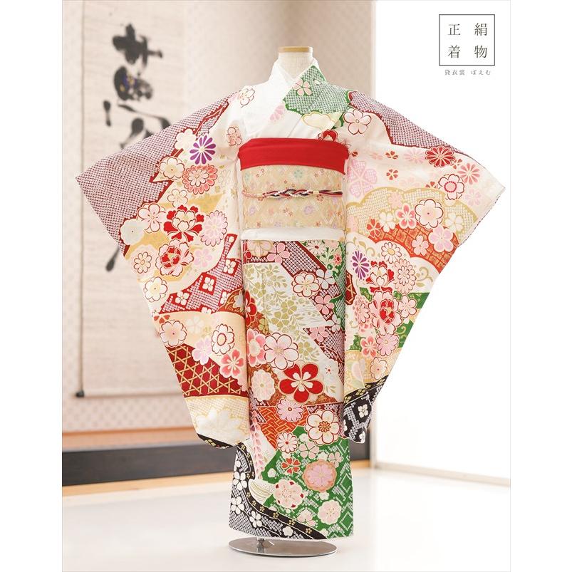 10歳 女の子 正絹 着物レンタル jk1246 子供振袖 ジュニア振袖 1/2成人
