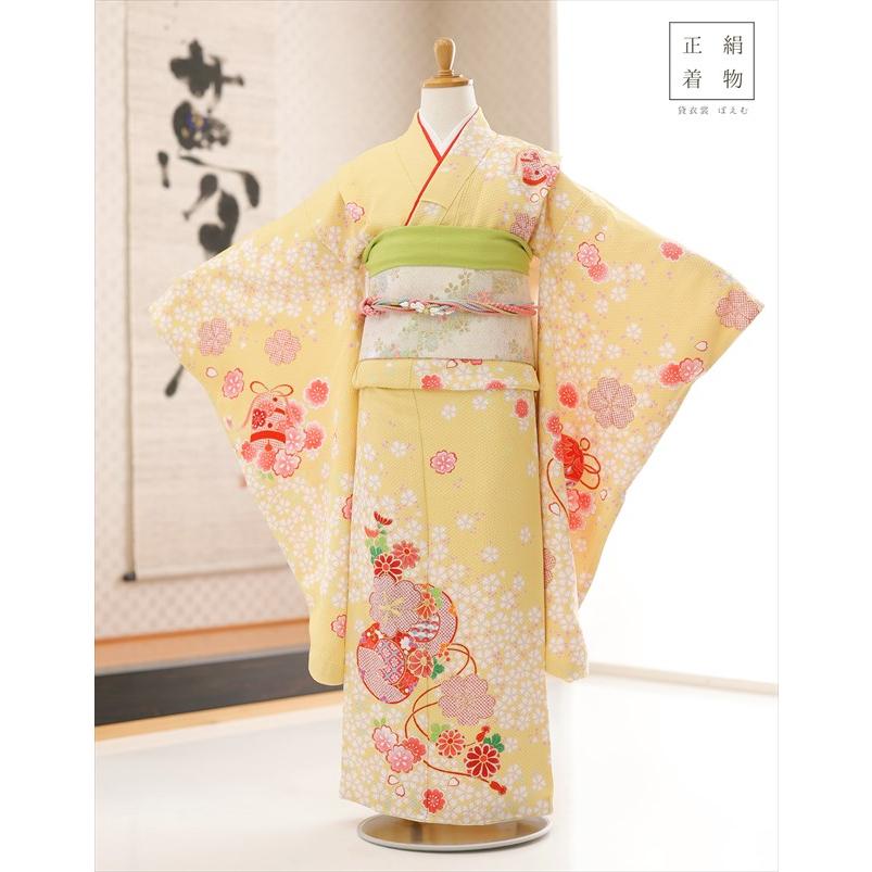 10歳 女の子 正絹 着物レンタル jk1264 子供振袖 ジュニア振袖 1/2成人