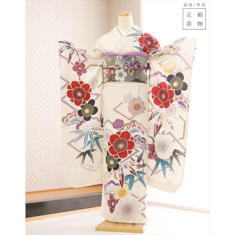 夏用 単衣 12歳前後 正絹 ジュニア振袖レンタル jksf8020 女の子