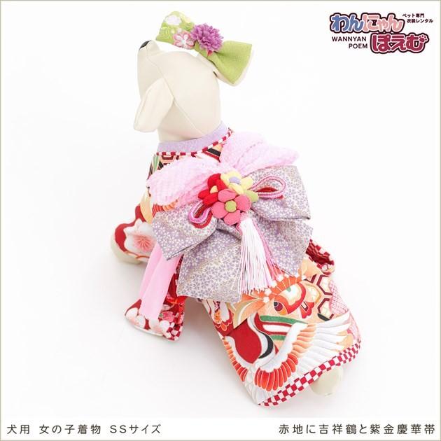 犬の着物レンタル 小型犬 女の子 kssr-006 ペット衣装 振袖 往復送料
