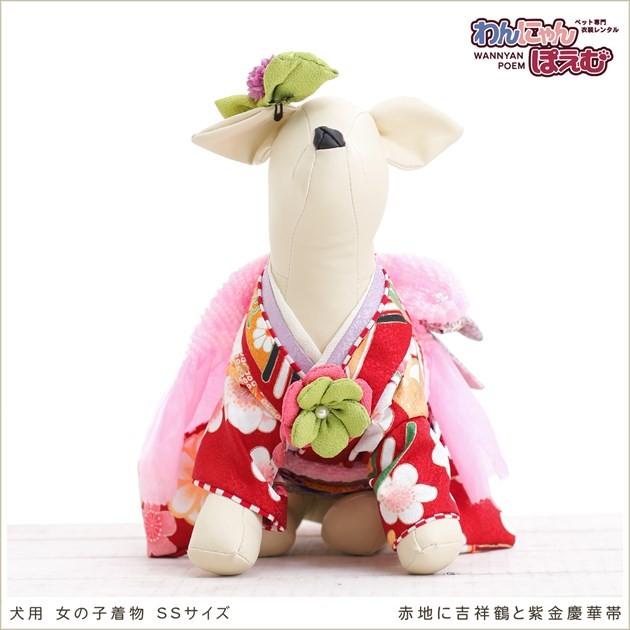 犬の着物レンタル 小型犬 女の子 kssr-006 ペット衣装 振袖 往復送料