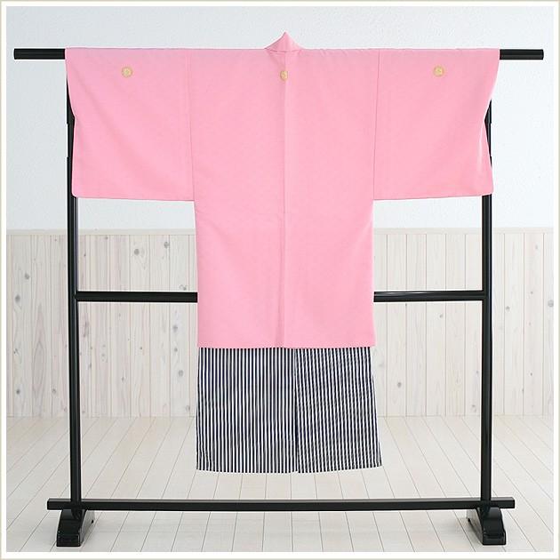 卒業式 袴 レンタル 男 結婚式 mo021 紋付袴 羽織袴「桃色/ピンク」 M