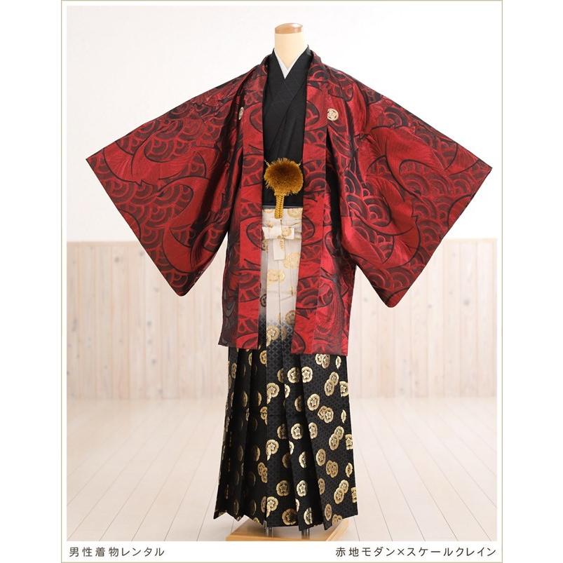 楽天市場 卒業式 袴レンタル 男 Mo094 羽織袴 紋付フルセット 人気 メンズ 結婚式 イベント 高級 赤地モダン スケールクレイン 日本産 Zoetalentsolutions Com
