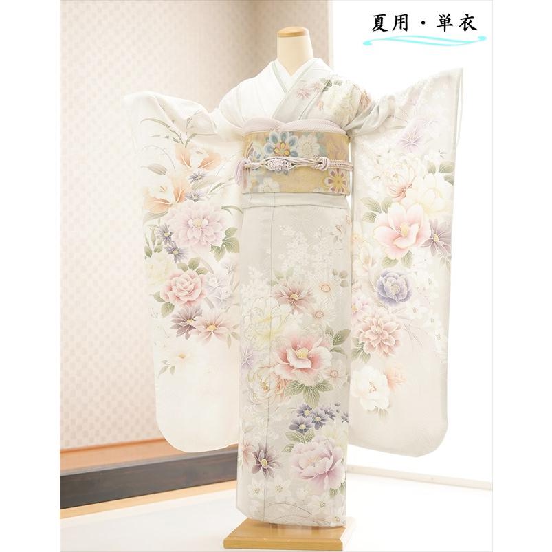 夏用レディース着物 振袖 洗える着物 小紋 成人式振袖 お祭り 単衣 夏用 単衣 振袖レンタル sf8035 結婚式 結納 夏の成人式 着物レンタル
