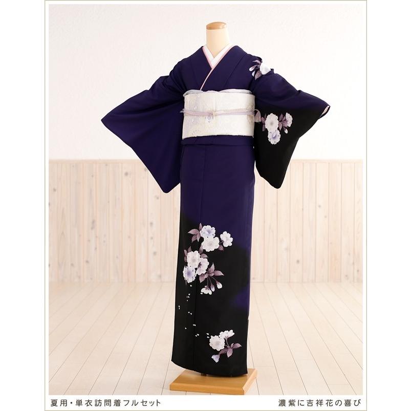 単衣 訪問着レンタル sh1015 夏用 着物レンタル フルセット ママ 母親