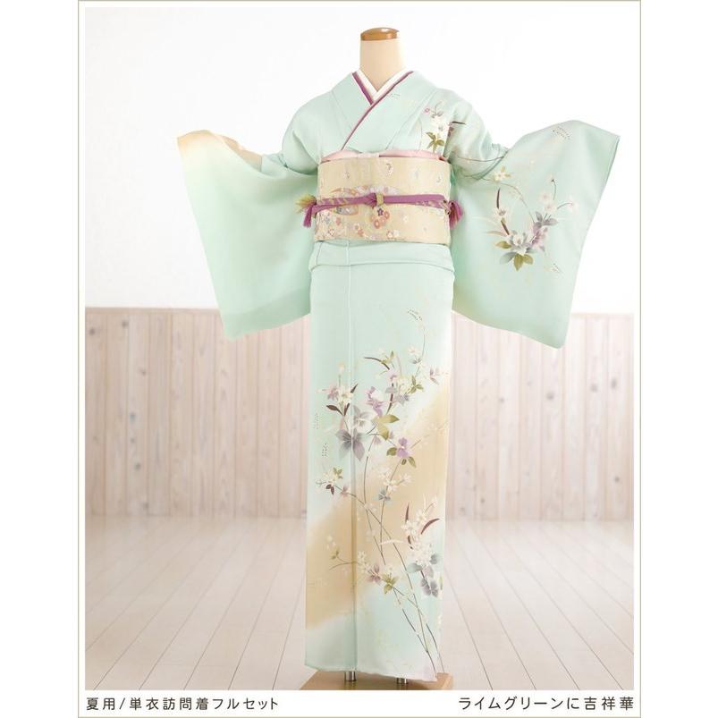 夏用 単衣 訪問着レンタル sh1091 着物レンタル フルセット ママ 母親 