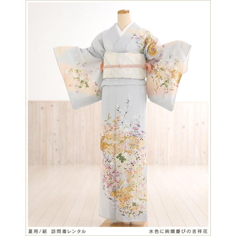 夏用 絽 訪問着レンタル sr5023 着物レンタル フルセット ママ 母親