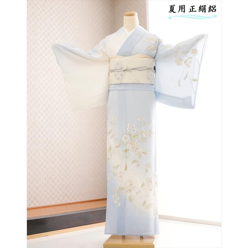 夏用 正絹 絽 訪問着レンタル sr5040 着物レンタル フルセット ママ