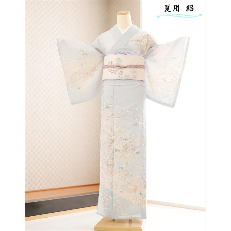 夏用 絽 訪問着レンタル sr5063 着物レンタル フルセット ママ 母親