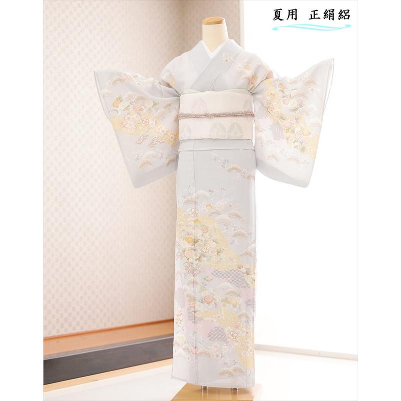 夏用訪問着長襦袢セット　正絹 夏用 正絹 絽 訪問着レンタル sr5068 着物レンタル フルセット ママ