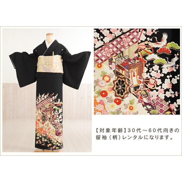 夏用 単衣 留袖レンタル sts731 母親 黒留袖 留め袖 結婚式 着物