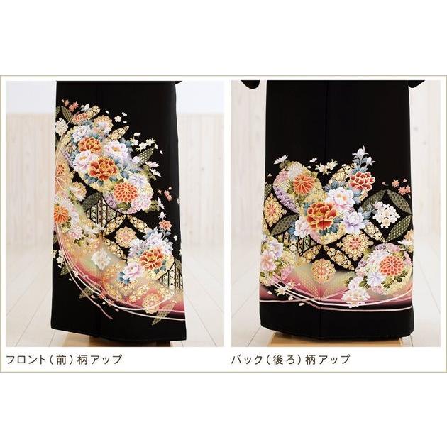大きいサイズ 留袖レンタル th001 黒留袖レンタル 留め袖 結婚式 [徳川の美モデル  繚華七宝繋] 母親/親族/13号〜19号 |  | 03