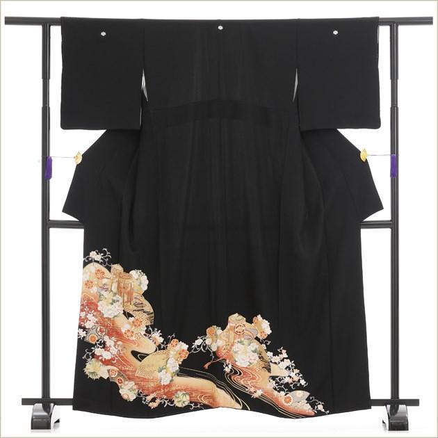 150cm 155cm 小さめ 黒留袖レンタル ts028 母親 高級 正絹 留め袖 結婚