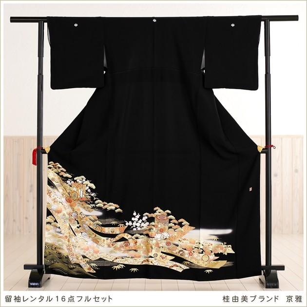 桂由美ブランド[留袖レンタル][黒留袖レンタル][留め袖][結婚式]  京雅　ts113/着物レンタル/フルセット/人気/母親 | YUMI KATSURA | 01