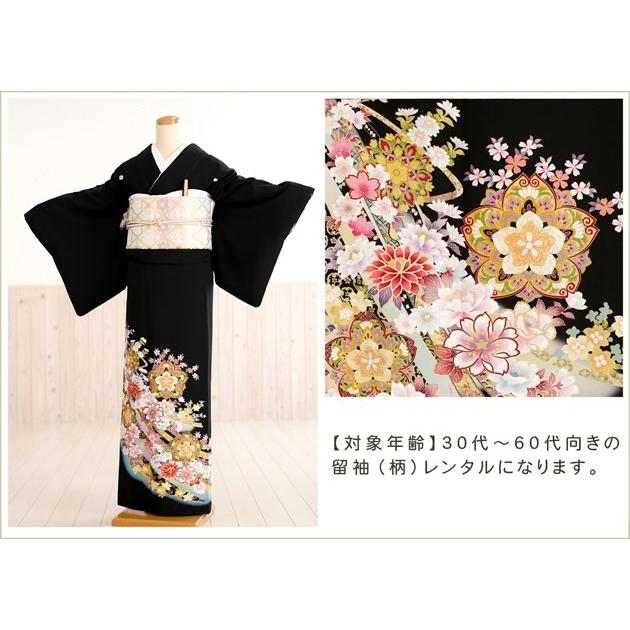 留袖レンタル 黒留袖 ts148 結婚式 着物レンタル 留め袖 フルセット