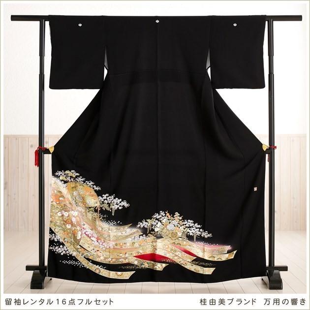 桂由美 留袖レンタル ts165-3 黒留袖 フルセット 留め袖 結婚式 「万葉の響き」 着物レンタル 人気 母親 Yumikatsura 留袖レンタル 桂由美 ts165 留め袖 結婚式 母親