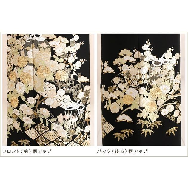 留袖レンタル 手刺繍 ts181 黒留袖 結婚式 母親 フルセット 留め袖