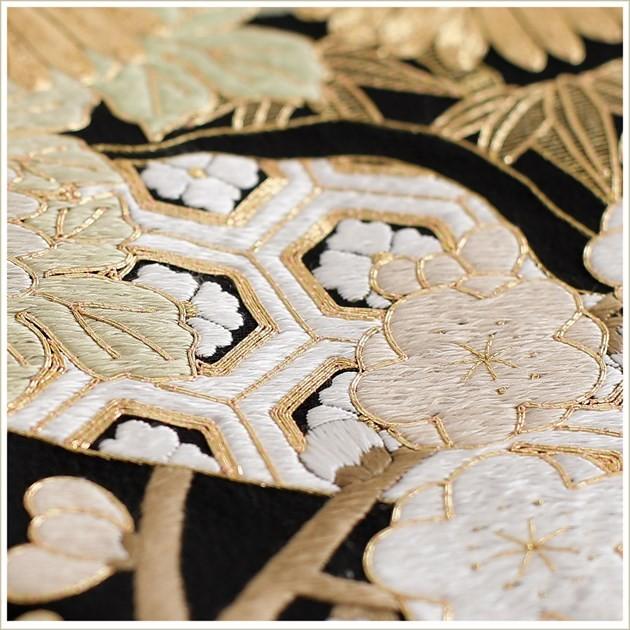 留袖レンタル 手刺繍 ts181 黒留袖 結婚式 母親 フルセット 留め袖