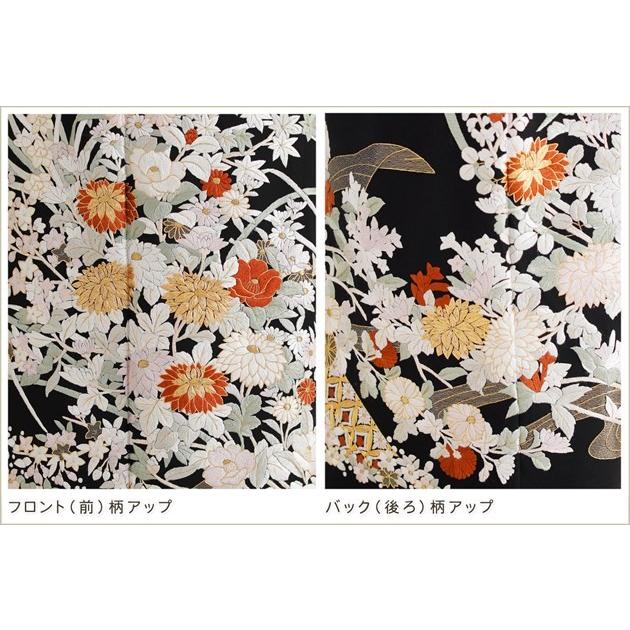 留袖レンタル 手刺繍 ts217 黒留袖 結婚式 母親 フルセット 留め袖