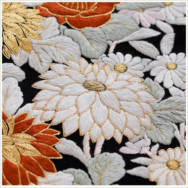 留袖レンタル 手刺繍 ts217 黒留袖 結婚式 母親 フルセット 留め袖