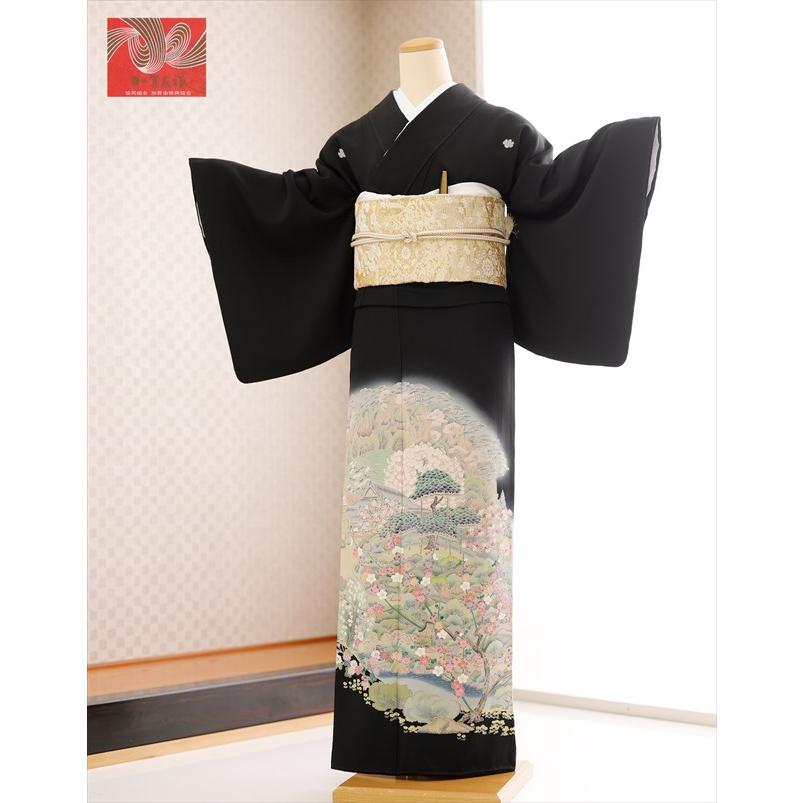 留袖レンタル 特選「加賀友禅」 ts264 黒留袖 結婚式 母親 フルセット