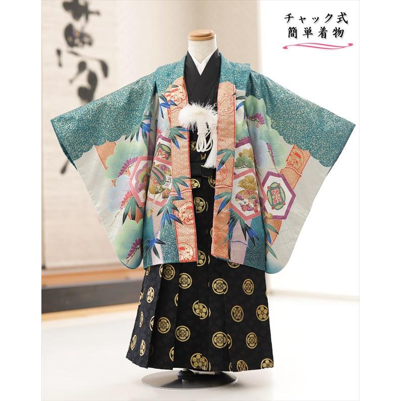 感動楽チャック着物 簡単ワンタッチ着付け 小さめ5歳 男の子 七五三