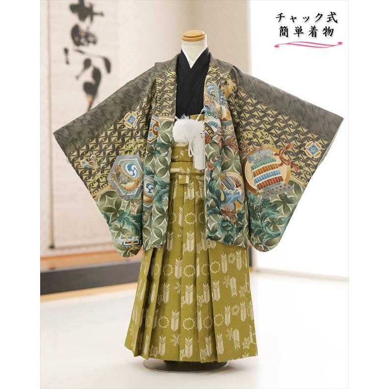 【七五三男の子5歳用】羽織ワンタッチ袴セット 七五三男の子5歳用】羽織ワンタッチ袴セット チャック式 簡単