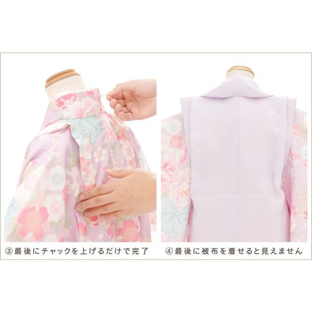 楽チャック着物で簡単ワンタッチ着付け 3歳 女の子 七五三 被布セット
