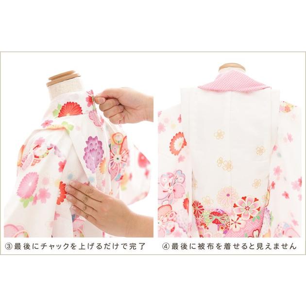 Bdjg！！『上品』七五三 ３歳 女の子 被布 セット 着物 簡単着付け 楽チャック着物で簡単ワンタッチ着付け 3歳 女の子 七五三 被布セット