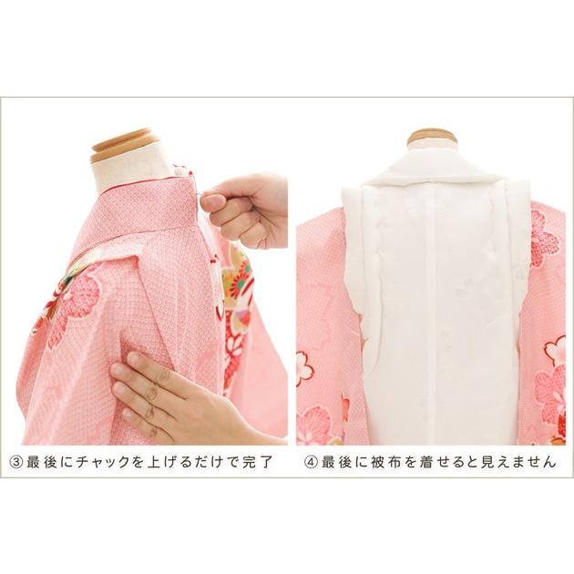 身長100cm対応 楽チャック着物で簡単ワンタッチ着付け 3歳 女の子