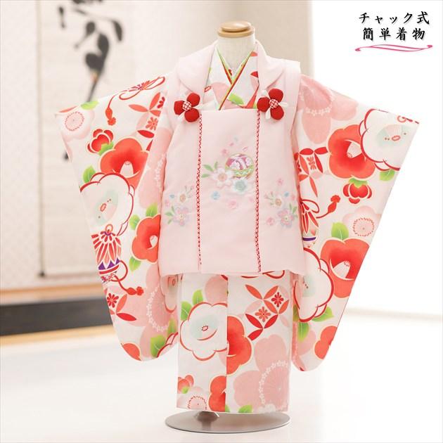 【used】被布＆着物セット　七五三　3歳　女の子　ハンドメイド 90cm前後 楽チャック着物で簡単ワンタッチ着付け 3歳 女の子 七五三