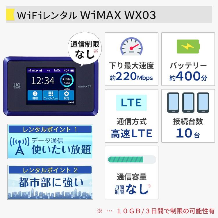 ポケットwifi wifi レンタル レンタルwifi wi-fiレンタル ポケットwi-fi 2週間 14日 WiMAX 5G ワイマックス 無制限 モバイルwi-fi ワイファイ ルーター WX03｜rental-wifi｜07