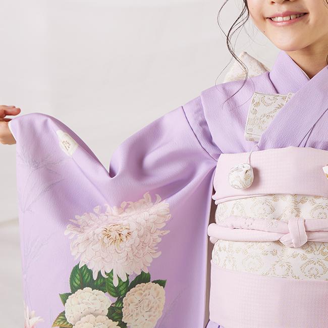 七五三 レンタル 7歳 着物 女の子 ナチュラル いちは パープル 七五三 レンタル 7歳 着物 女の子 ナチュラル いちは パープル