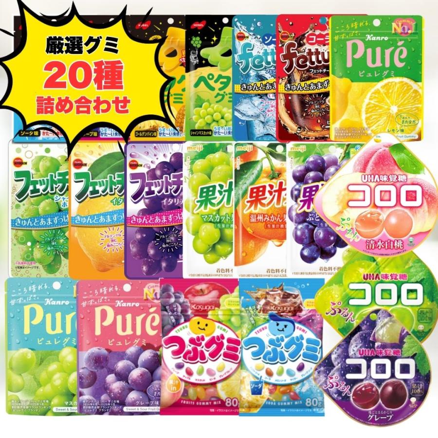 果汁グミ グミ 詰め合わせ 大容量 20種20個 人気 ぐみ お菓子 駄菓子