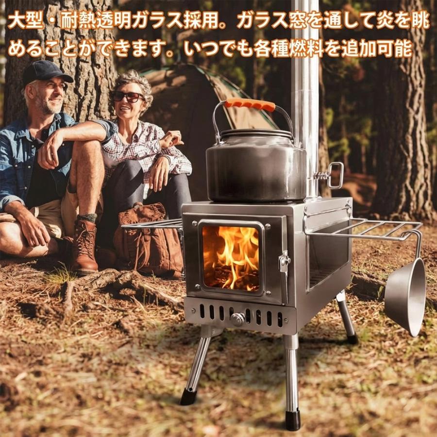 アウトドア　ステンレス薪ストーブ　【煙突付き　テントストーブ　キャンプストーブ　テントサウナ　ポータブル】 |  | 01