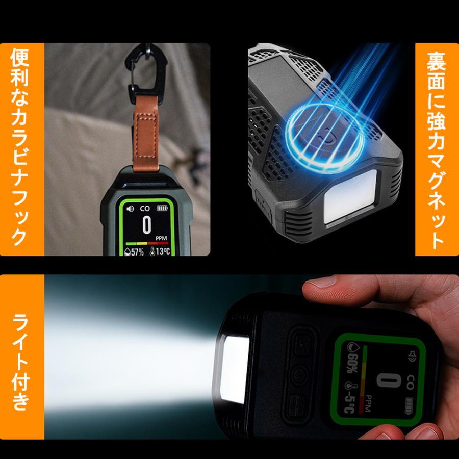 4in1 一酸化炭素チェッカー 【二酸化炭素 温度 湿度 サウナ ストーブ