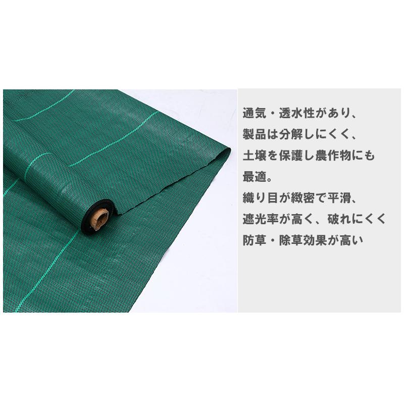 防草シート　1m x 100m 　固定ピン100本セット【除草シート　100メートル　高耐久　緑　グリーン】　爆買_1