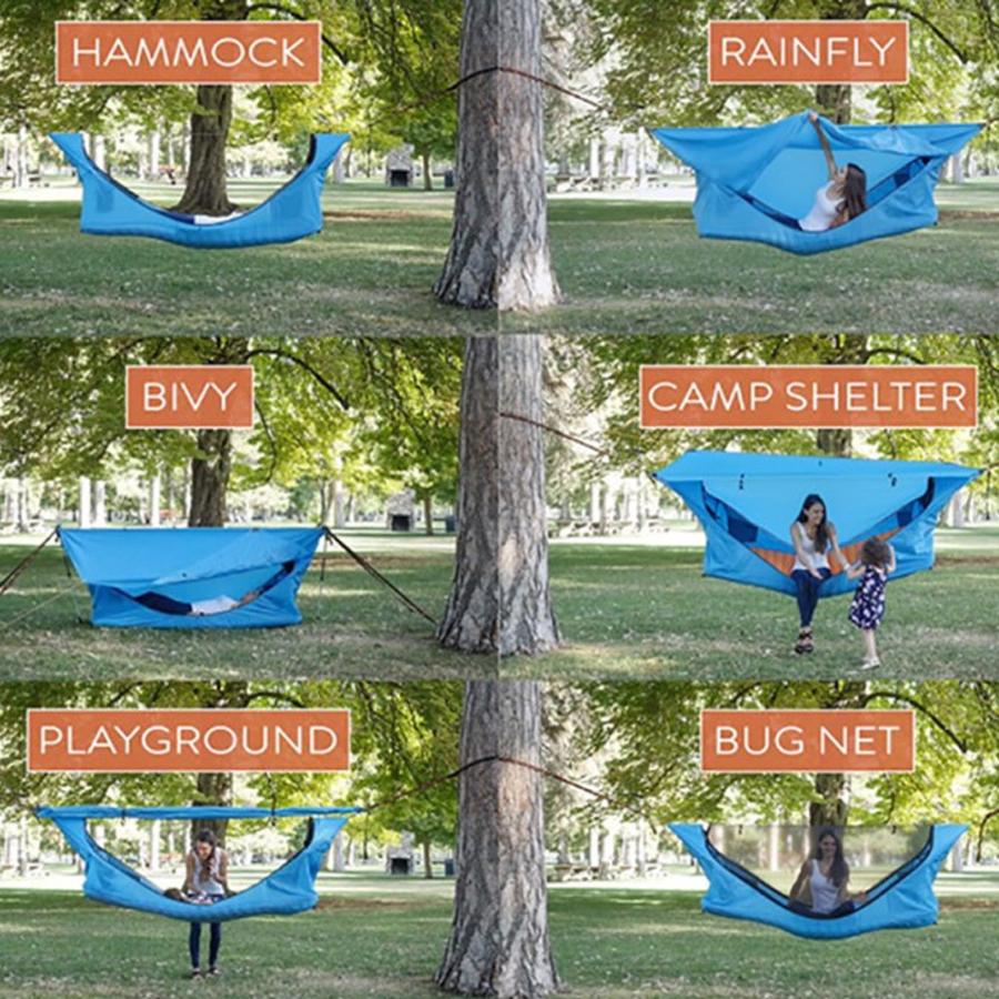 ハンモックテント 蚊帳、エアーマット、フライ付き : スラックライン