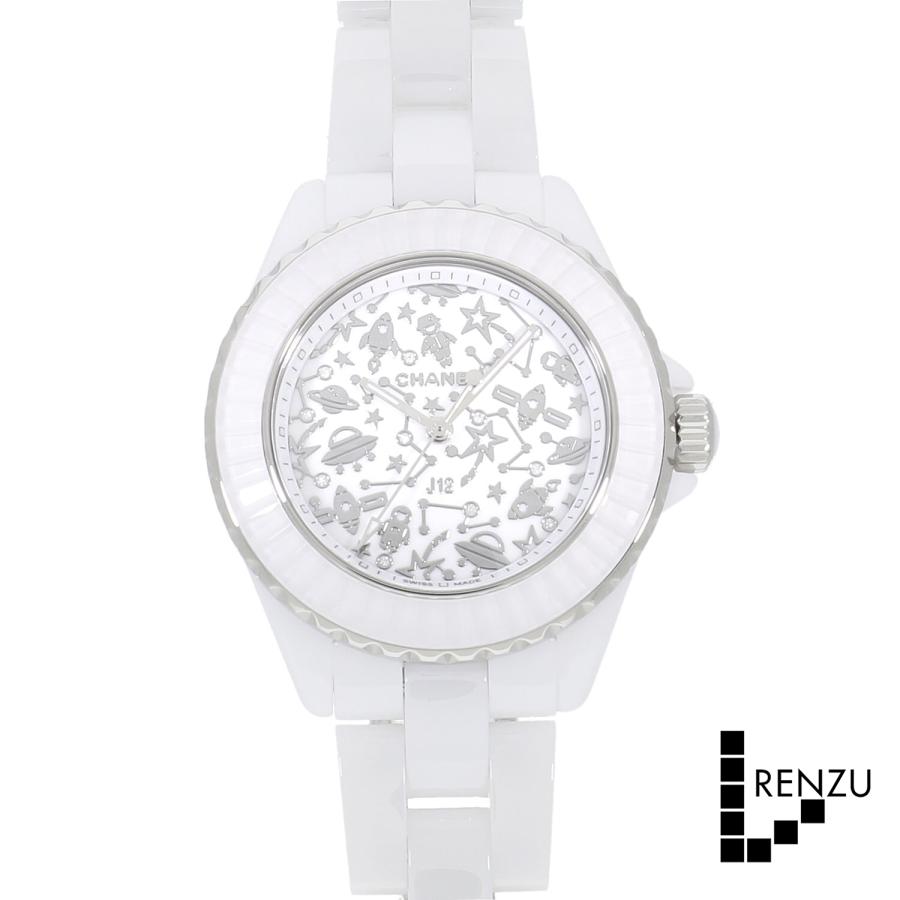 シャネル CHANEL H7990 J12 コズミック 白セラミック ダイヤモンド クォーツ レディース 良品 _914103 CHANEL - シャネル CHANEL H7990 J12 コズミック 白セラミック