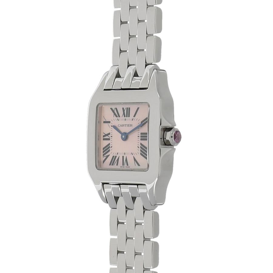 カルティエ Cartier 腕時計 サントス ドゥ モワゼルSM W25075Z5 スクエア ピンクシェル文字盤 ローマンインデックス SS クオーツアナログ 【中古】 Cartier - カルティエ Cartier 腕時計 サントス ドゥ モワゼルSM