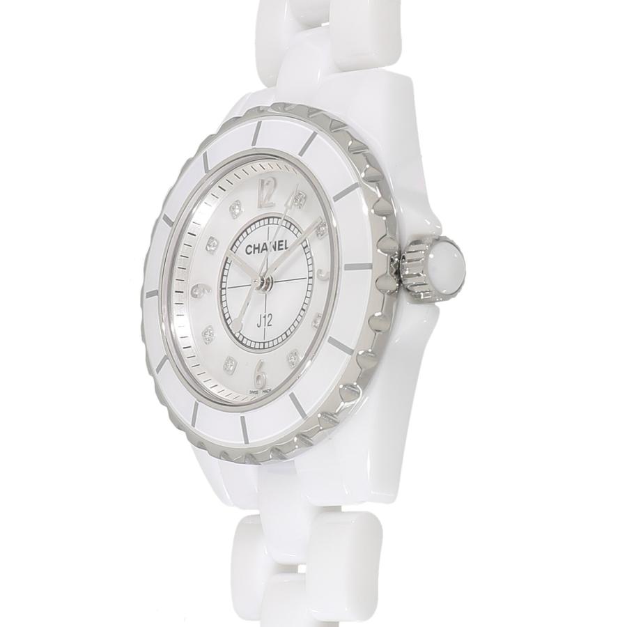 J12 [中古]シャネル ホワイト セラミック H2422 シェル×8Pダイヤ