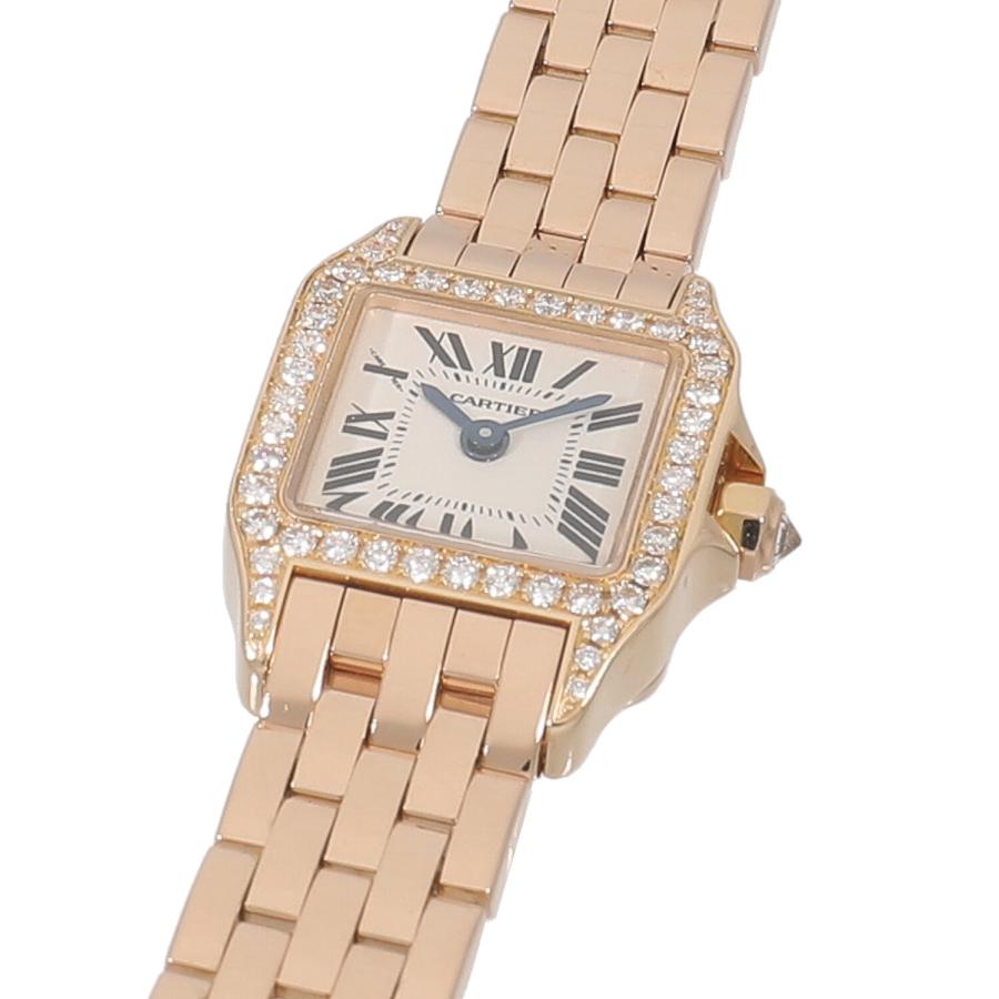 中古 カルティエ CARTIER WF9011Z8 シルバー レディース 腕時計 カルティエ ミニサントス ドゥモワゼル WF9011Z8 シルバー レディース
